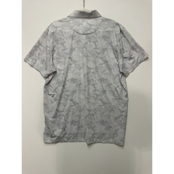 G/Fore Polo Shirt Mens XL Gray Skull Camo Print Icon Tech Performance Golf - Picture 2 of 14